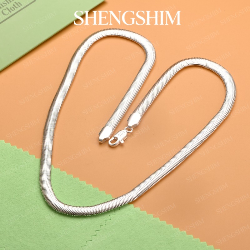 Lobster Clasp Silver - สร้อยคอ SHENGSHIM เงินแท้ 925 ลายโซ่แบน พร้อมตัวล็อกแบบก้ามปู