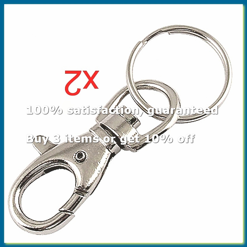 Lobster Clasp Silver - พวงกุญแจโลหะสีเงินแบบมีตัวล็อค 2 ชิ้น-A62I