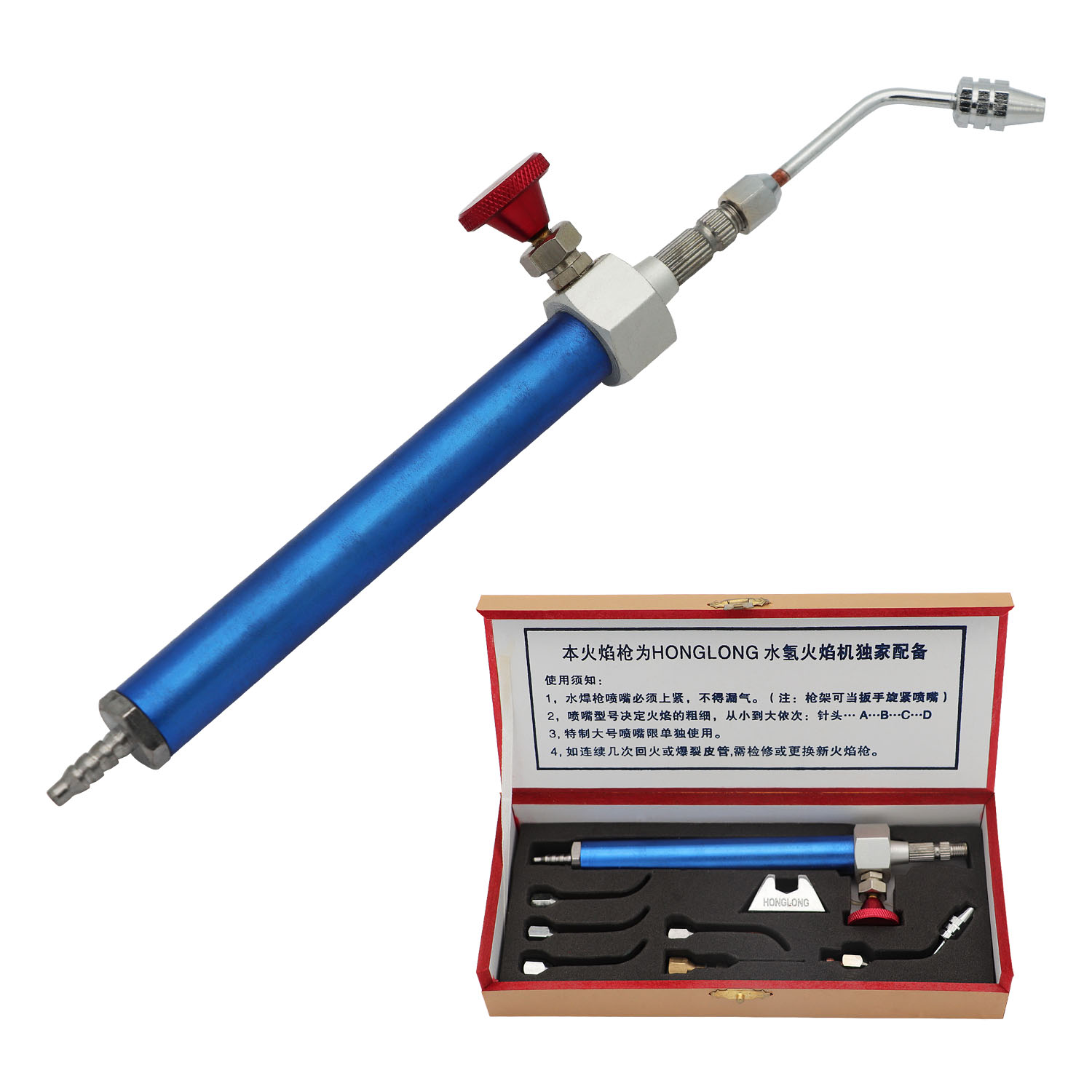 Jewelry Making Torch - เครื่องกำเนิดเปลวไฟหัวพ่นด้วยแก๊สไฮโดรเจนอเนกประสงค์พร้อมหัวฉีดทองแดง4หัวและตัวป้องกันย้อนหลังสำหรับเครื่องขัดและเชื่อม HHO