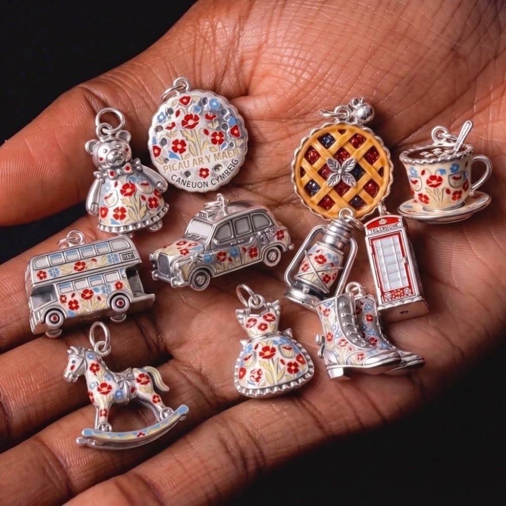 Jewelry Making London - จี้การ์ตูนสแตนเลสสตีลสุดเก๋ วัสดุเคลือบอีนาเมลขนาดเล็ก สำหรับทำเครื่องประดับ น้ำหนักเบา ธีมลอนดอน จี้
