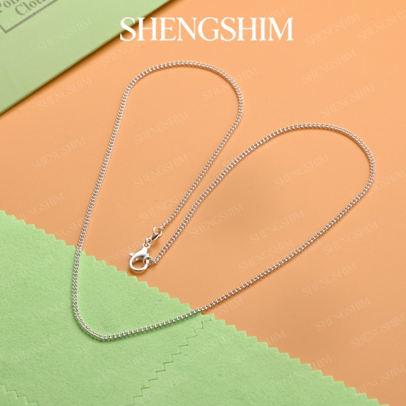 Lobster Clasp Silver - SHENSHIM สร้อยคอเงินแท้ 925 ลายโซ่คิวบ์ 2 มม.