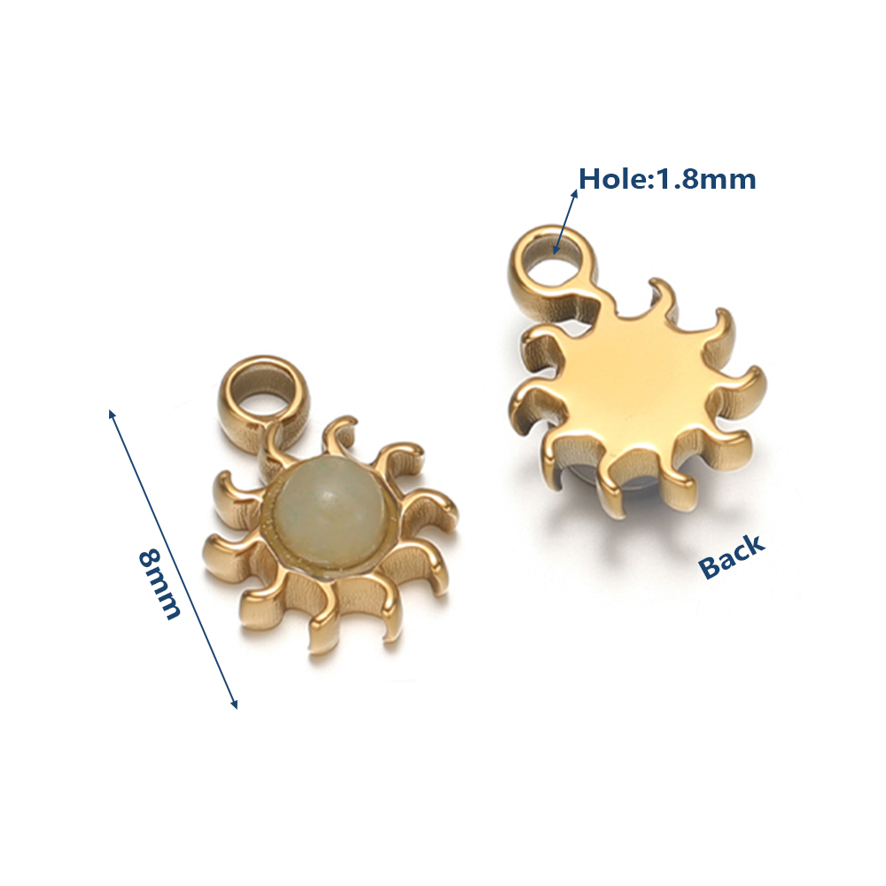 5 ชิ้น จี้รูปดวงอาทิตย์สแตนเลส - Jewelry Making Gemstones บทวิจารณ์และราคา