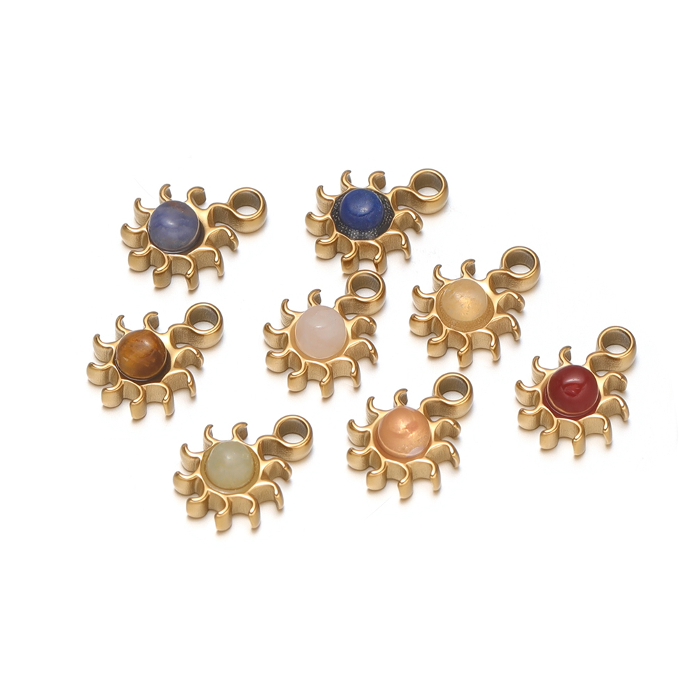 5 ชิ้น จี้รูปดวงอาทิตย์สแตนเลส - Jewelry Making Gemstones บทวิจารณ์และราคา