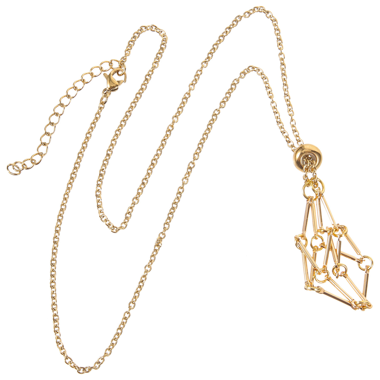 ที่ใส่คริสตัลโลหะ สร้อยคอ กรงใ - Jewelry Making Gemstones บทวิจารณ์และราคา
