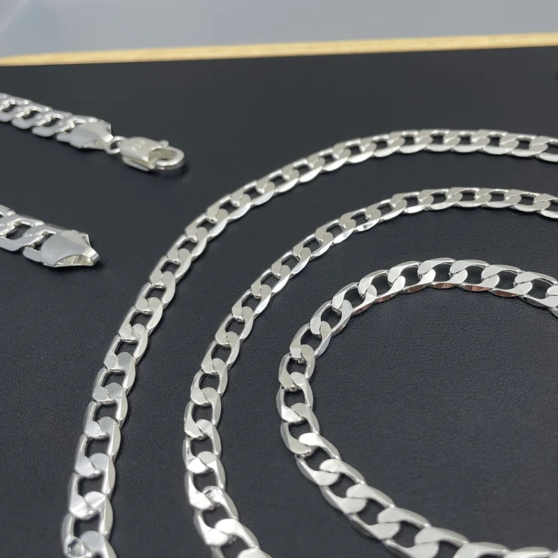 ผู้ชาย 925 สร้อยคอเงิน 2/4/6/8 - Lobster Clasp Silver บทวิจารณ์และราคา