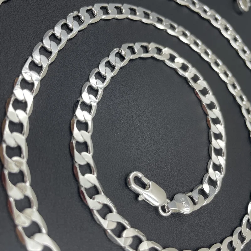 ผู้ชาย 925 สร้อยคอเงิน 2/4/6/8 - Lobster Clasp Silver บทวิจารณ์และราคา